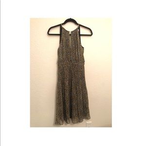 Floral Dress with Gold Chain neck